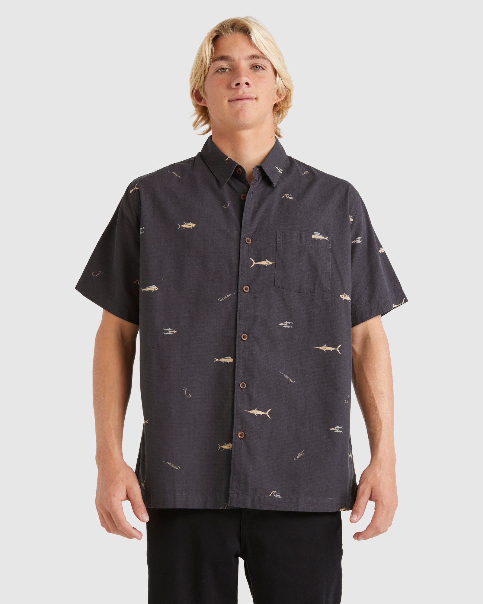 QUIKSILVER Mens Big Pond Short Sleeve Shirt