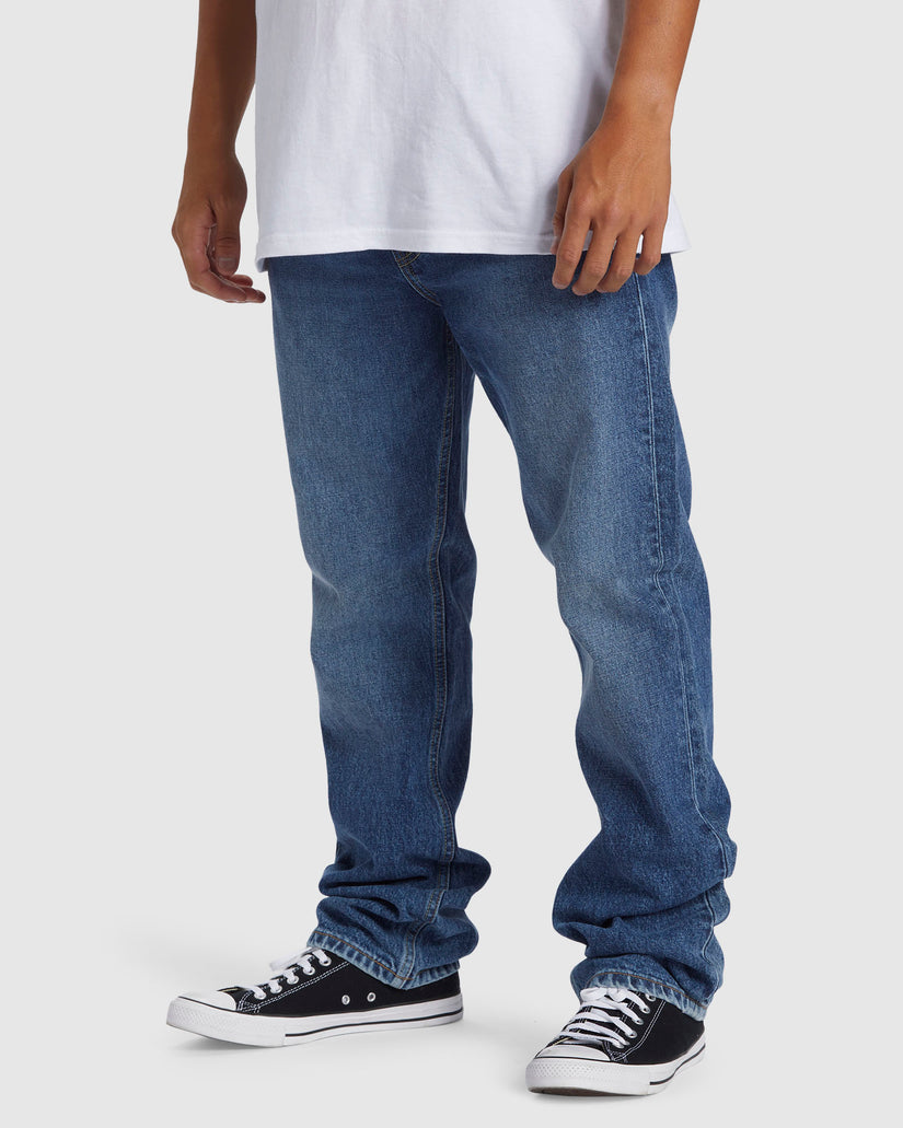 Mens Modern Wave Aged Straight Fit Jeans