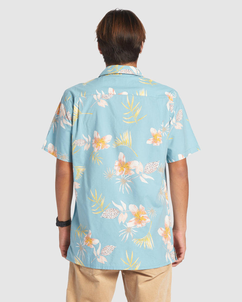 Mens Tropical Floral Short Sleeve Shirt