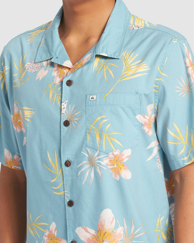 Mens Tropical Floral Short Sleeve Shirt