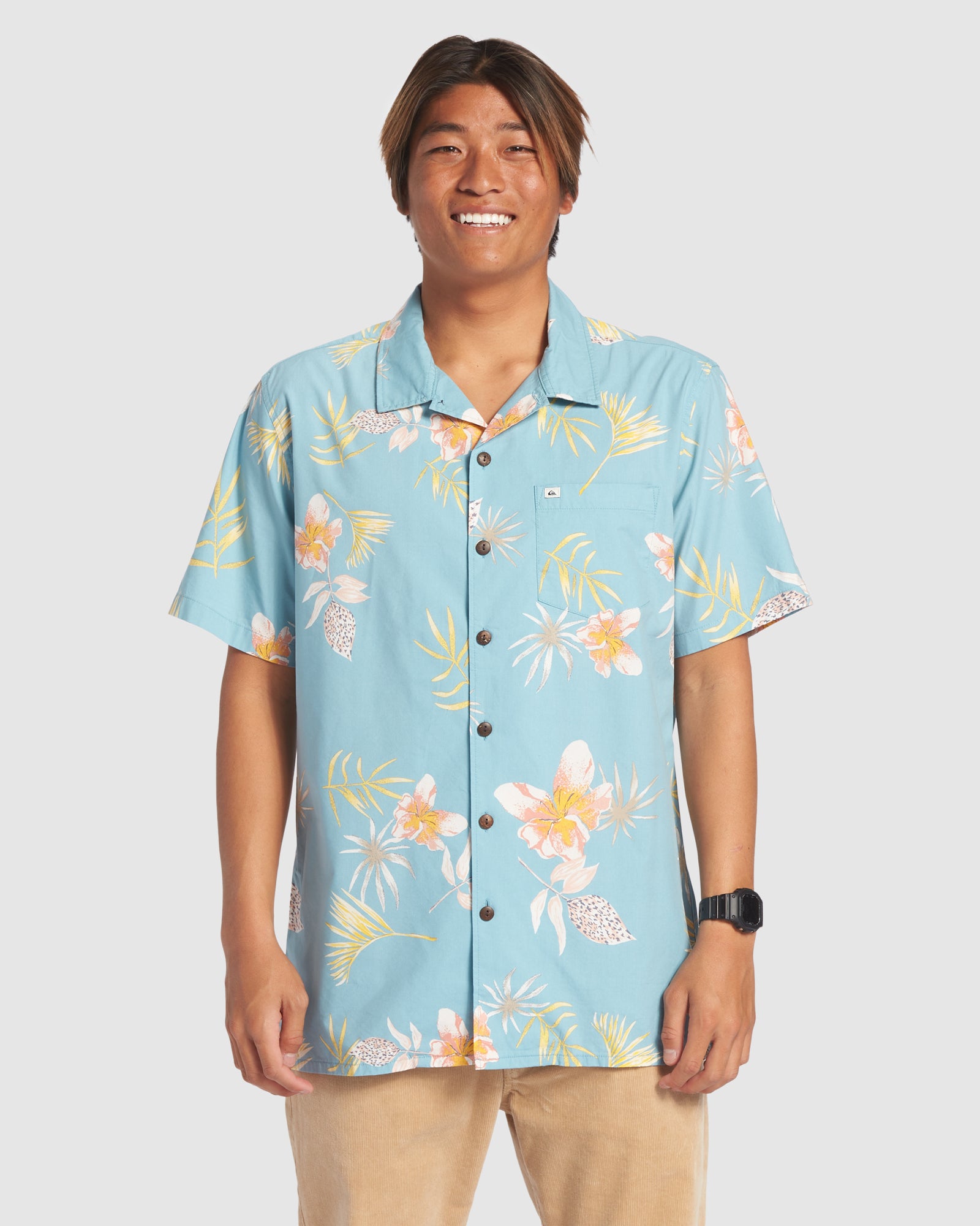 QUIKSILVER Mens Tropical Floral Short Sleeve Shirt