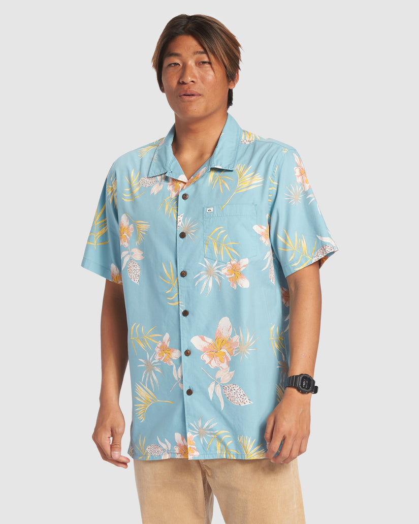 Mens Tropical Floral Short Sleeve Shirt