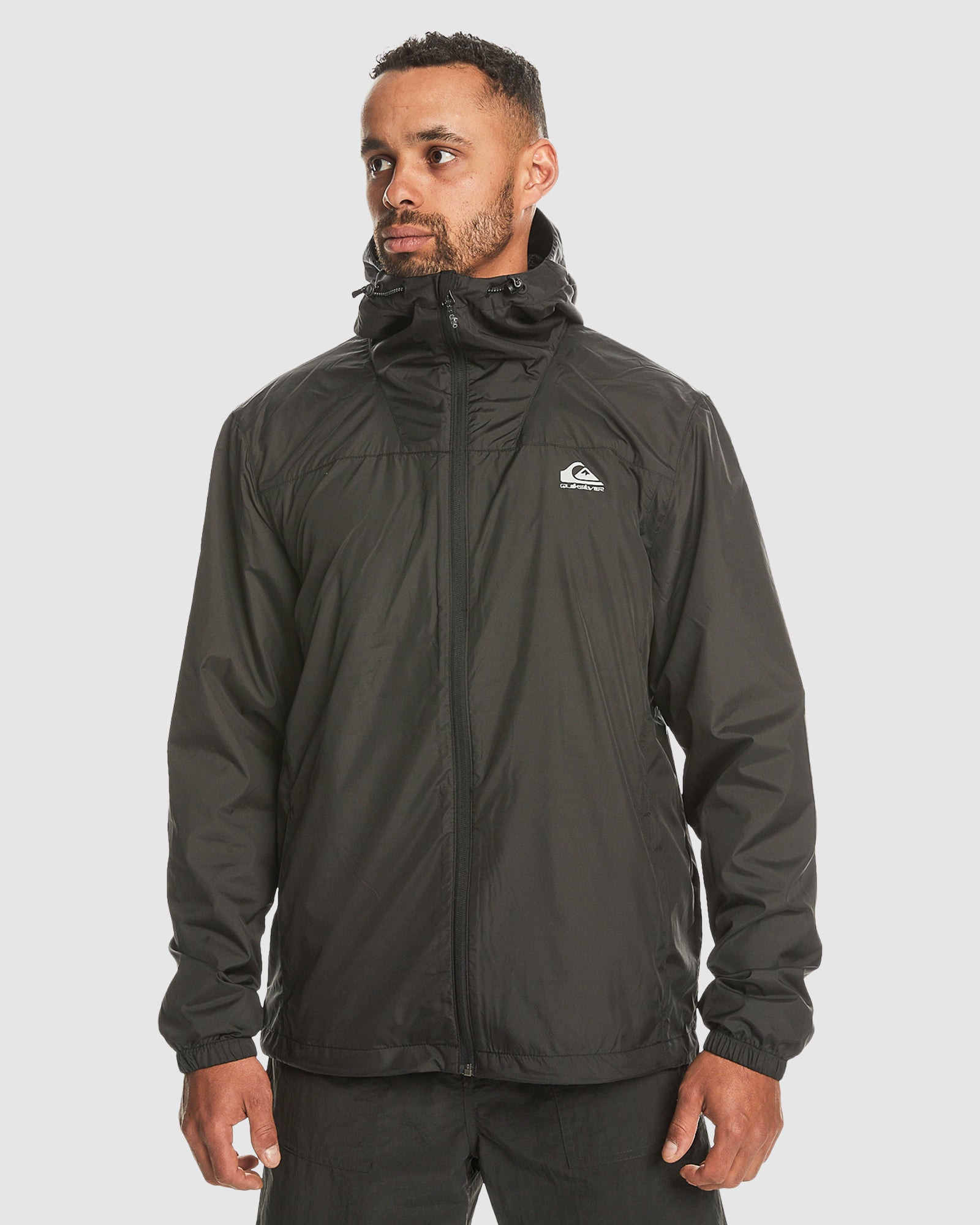 QUIKSILVER Mens Overcast Hooded Windbreaker Jacket