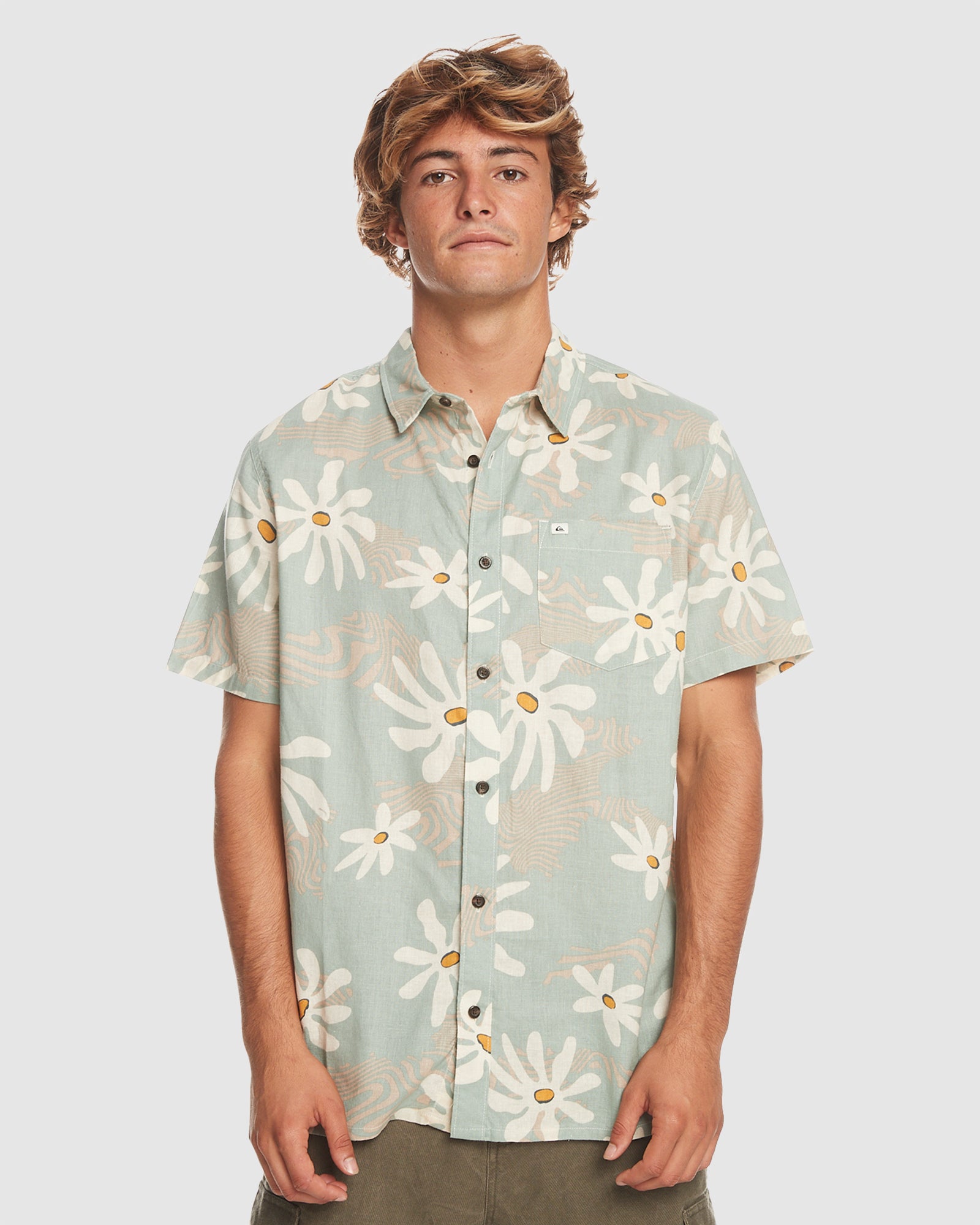 QUIKSILVER Mens Trippy Floral Short Sleeve Shirt