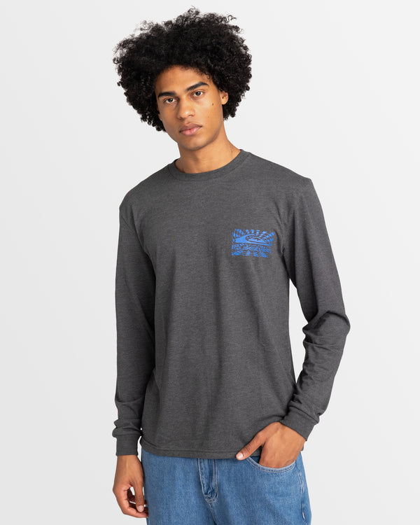 Mens Checker Mountain Long Sleeve T-Shirt