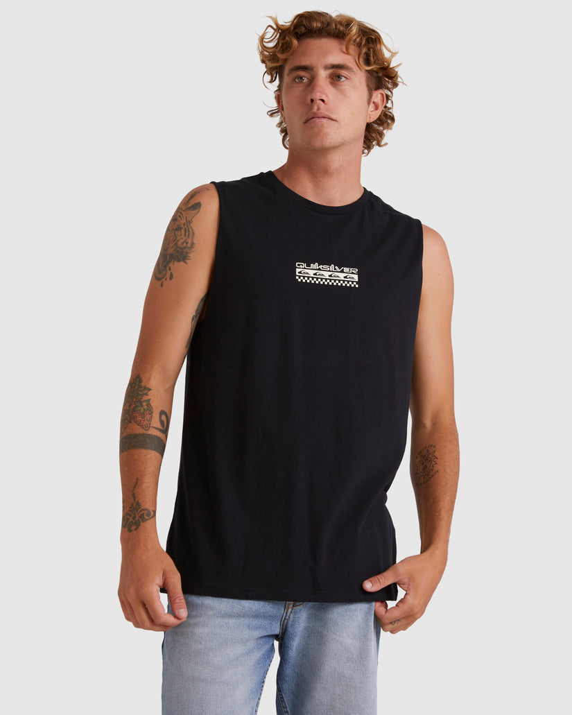 Mens Omni Check Turn Sleeveless Muscle T-Shirt