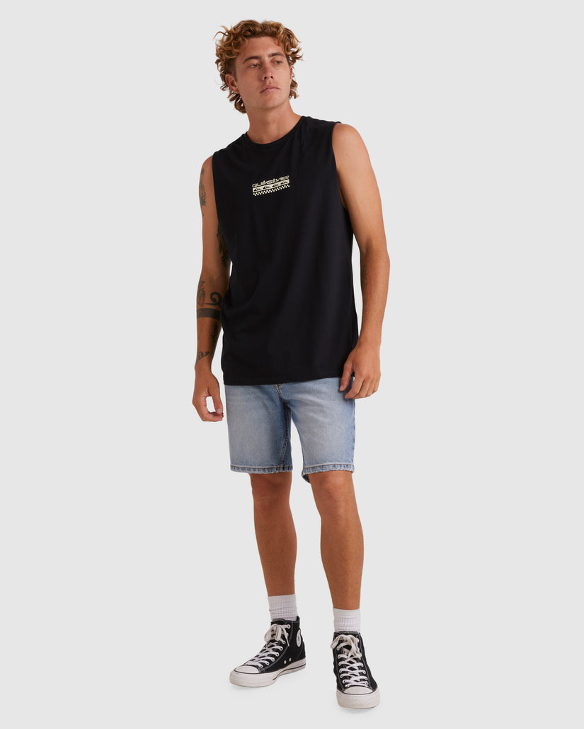 Mens Omni Check Turn Sleeveless Muscle T-Shirt