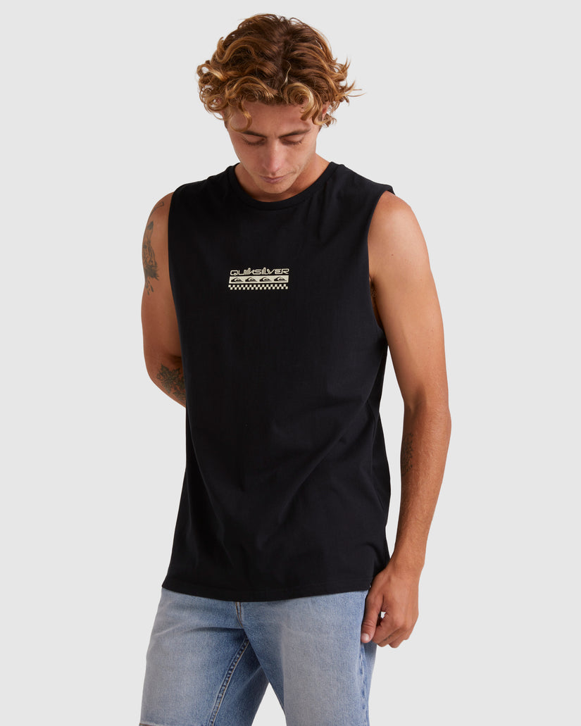 Mens Omni Check Turn Sleeveless Muscle T-Shirt