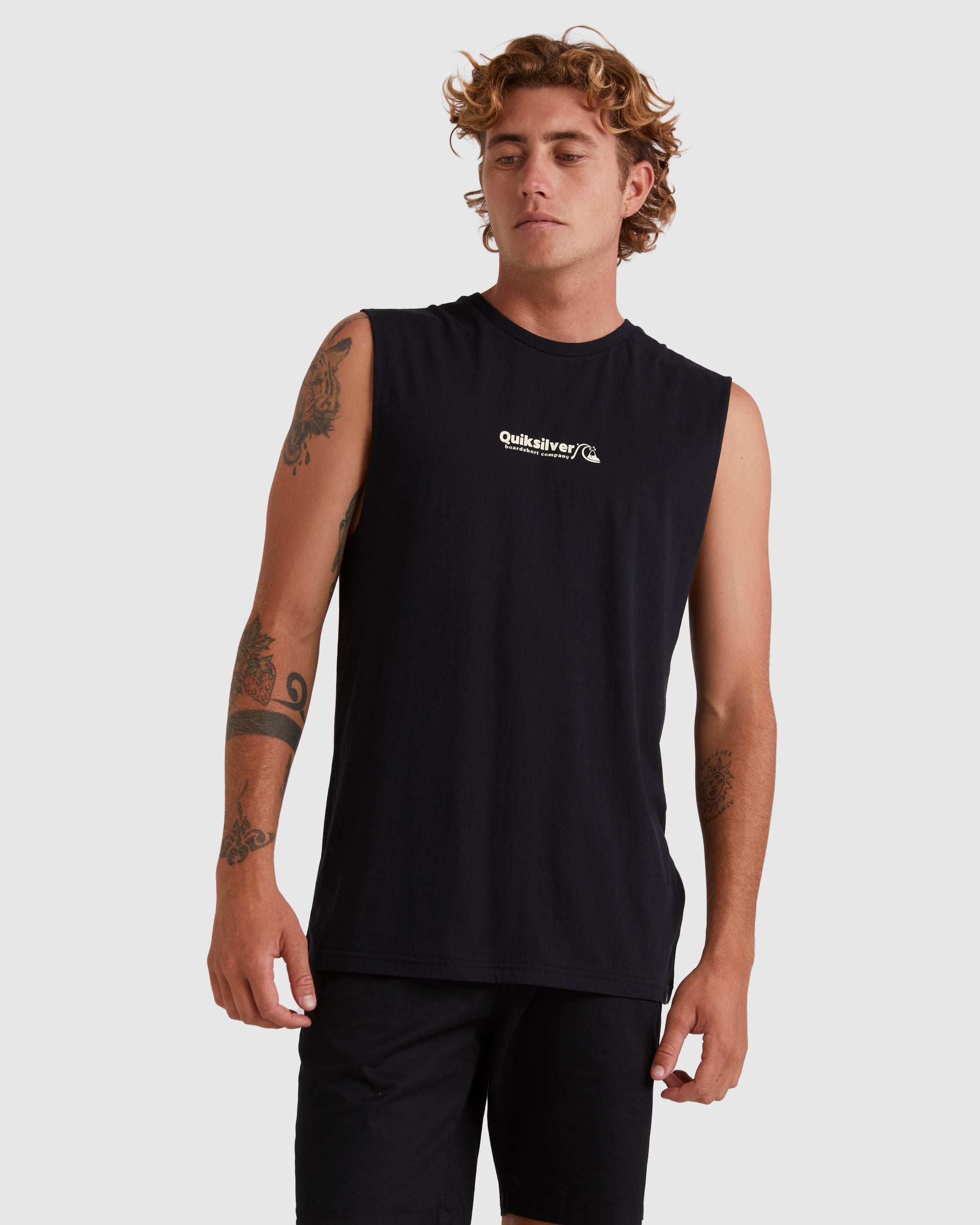 QUIKSILVER Mens Triple Up Sleeveless Muscle T-Shirt