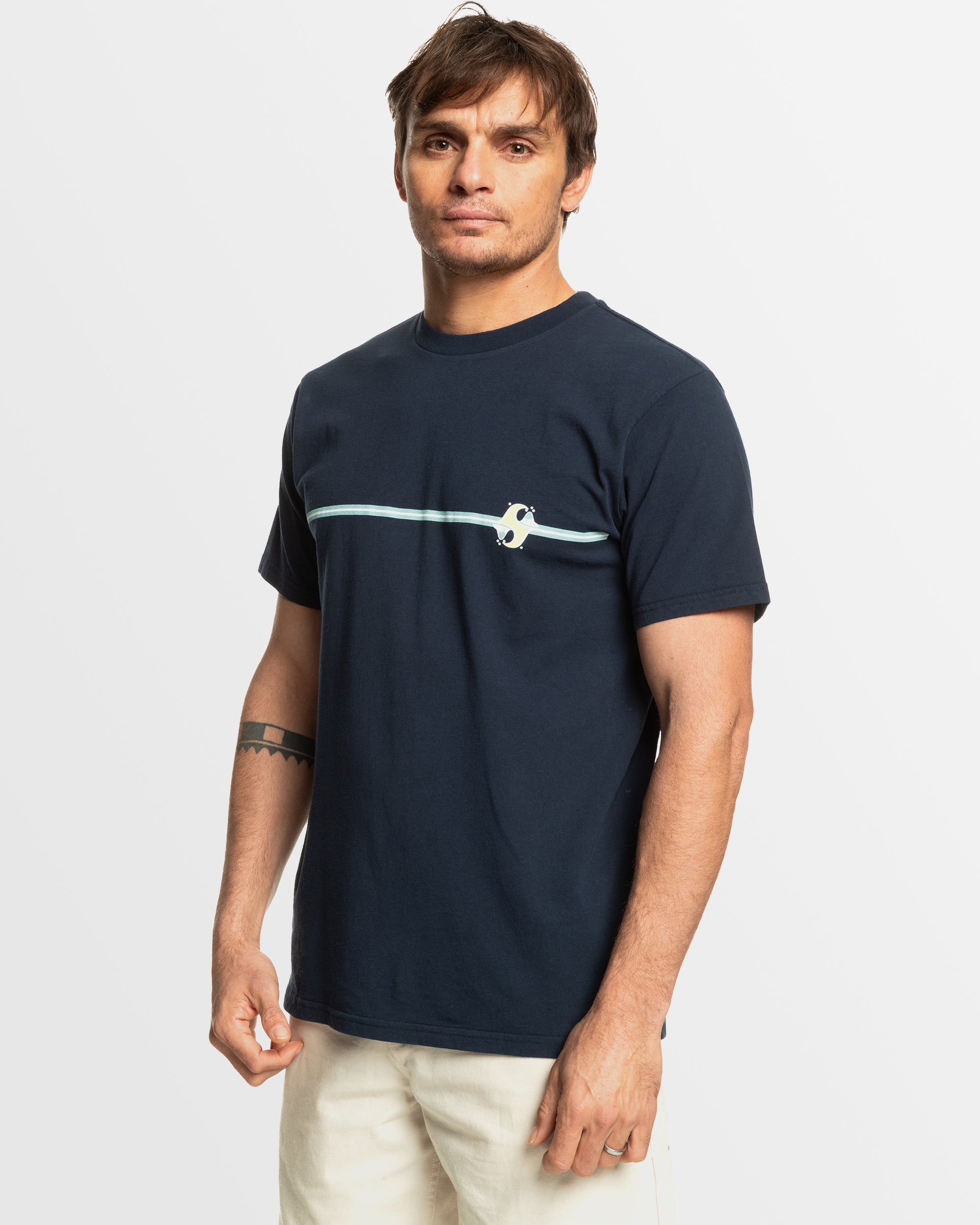 QUIKSILVER Mens Bubble Stripe T-Shirt